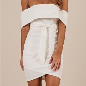 White Off-shoulder bodycon Showpo Dress